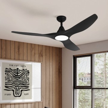 Eglo - LED stropni ventilator LED/20W/230V 3000/4000/5000K Ø 132 cm crna + daljinski upravljač
