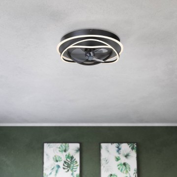 Eglo - LED stropni ventilator s prigušivanjem 4xLED/9W/230V 2700-6500K Ø 50 cm crni + daljinski upravljač