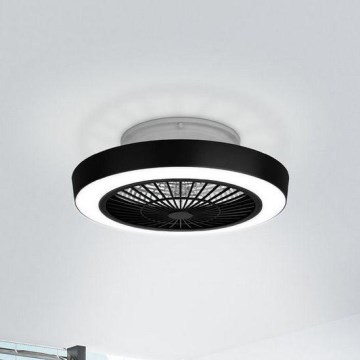 Eglo - LED stropni ventilator s prigušivanjem svjetla LED/37,8W/230V crni + daljinski upravljač