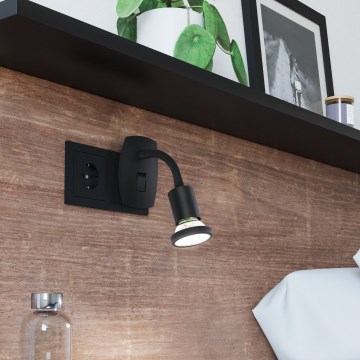 Eglo - LED svjetiljka za utičnicu 1xGU10/4,5W/230V crna