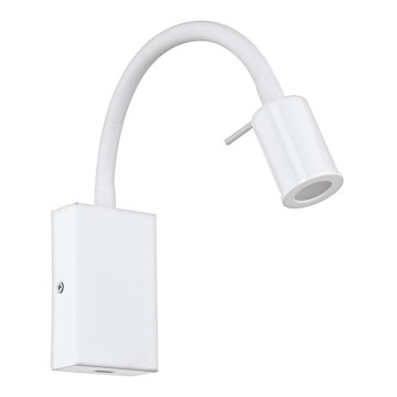 Eglo - LED Zidna reflektorska svjetiljka s USB punjačem 1xLED/3,5W/230V bijela