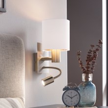 Eglo - LED Zidna svjetiljka 1xE27/40W+LED/3,5W bijela