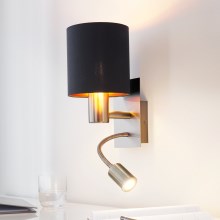 Eglo - LED Zidna svjetiljka 1xE27/40W+LED/3,5W crna
