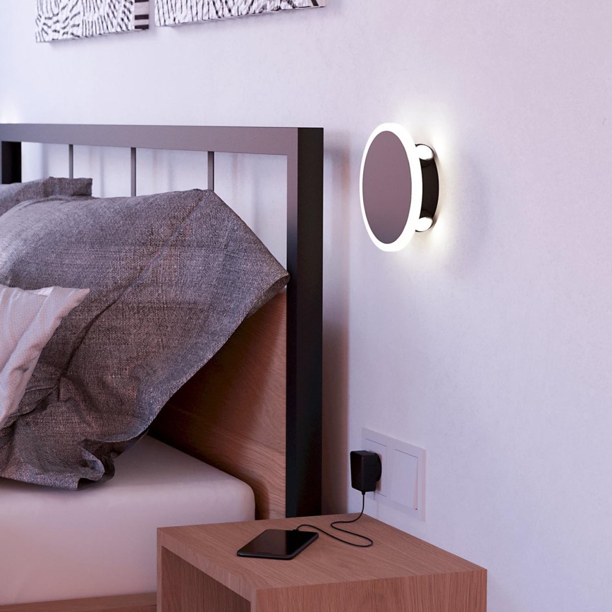 Eglo - LED Zidna svjetiljka LED/12W/230V 3000K pr. 17 cm crna