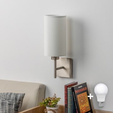 Eglo - LED  Zidna svjetiljka TUNJA 1xE27/60W/230V mat krom/bijela