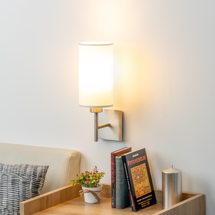 Eglo - LED  Zidna svjetiljka TUNJA 1xE27/60W/230V mat krom/bijela