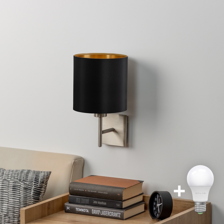 Eglo - LED  Zidna svjetiljka TUNJA 1xE27/60W/230V mat krom/crna
