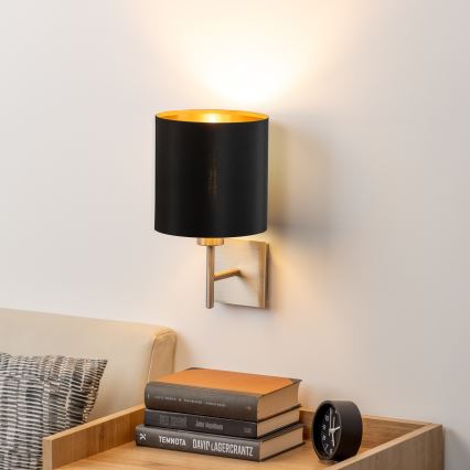 Eglo - LED  Zidna svjetiljka TUNJA 1xE27/60W/230V mat krom/crna