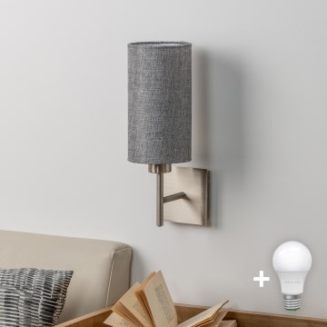 Eglo - LED  Zidna svjetiljka TUNJA 1xE27/60W/230V mat krom/siva