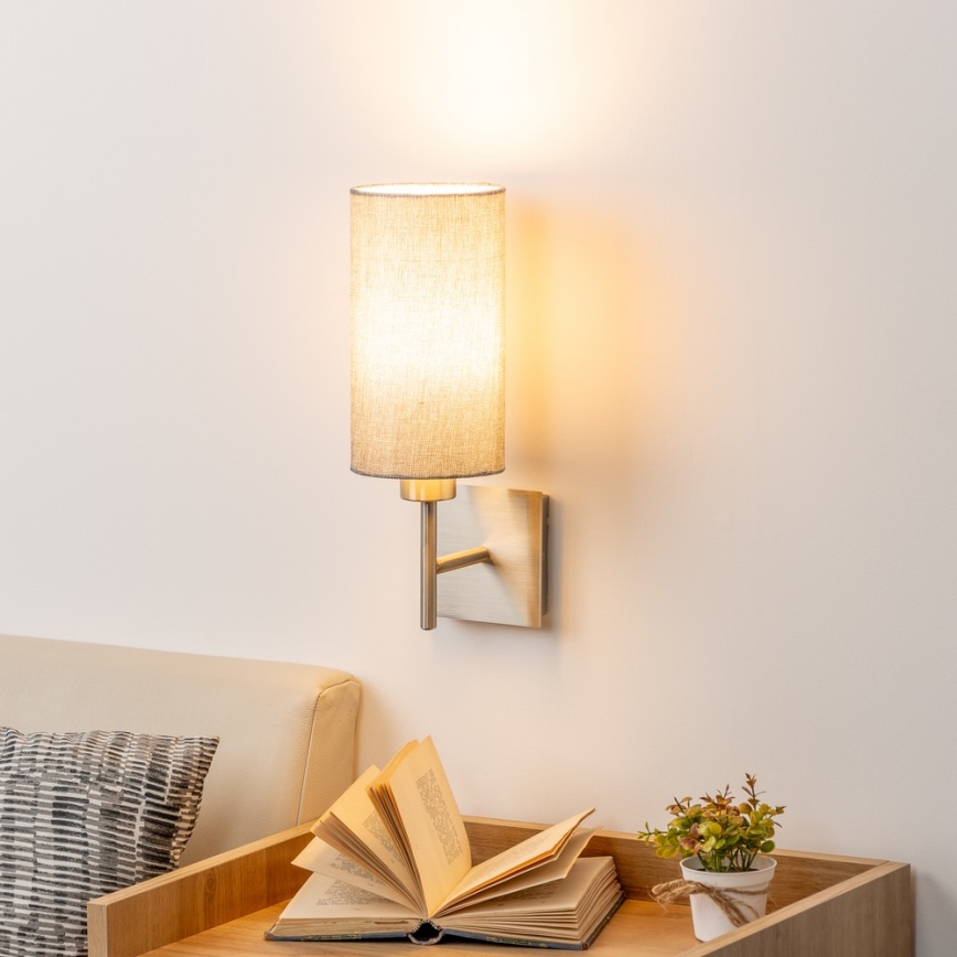 Eglo - LED  Zidna svjetiljka TUNJA 1xE27/60W/230V mat krom/siva