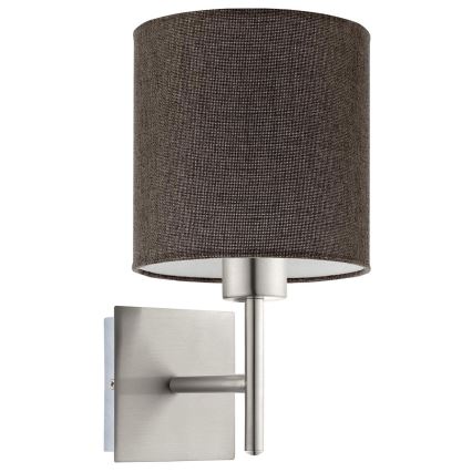 Eglo - LED  Zidna svjetiljka TUNJA 1xE27/60W/230V mat krom/smeđa