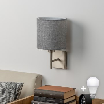 Eglo - LED Zidna svjetiljka TUNJA 1xE27/60W/230V matni krom/siva