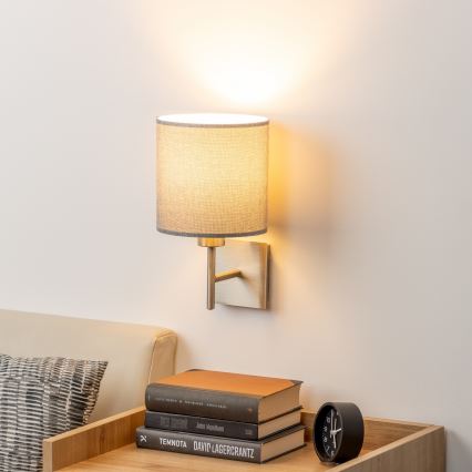 Eglo - LED Zidna svjetiljka TUNJA 1xE27/60W/230V matni krom/siva