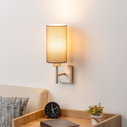 Eglo - LED  Zidna svjetiljka TUNJA 1xE27/60W/230V matni krom/smeđa