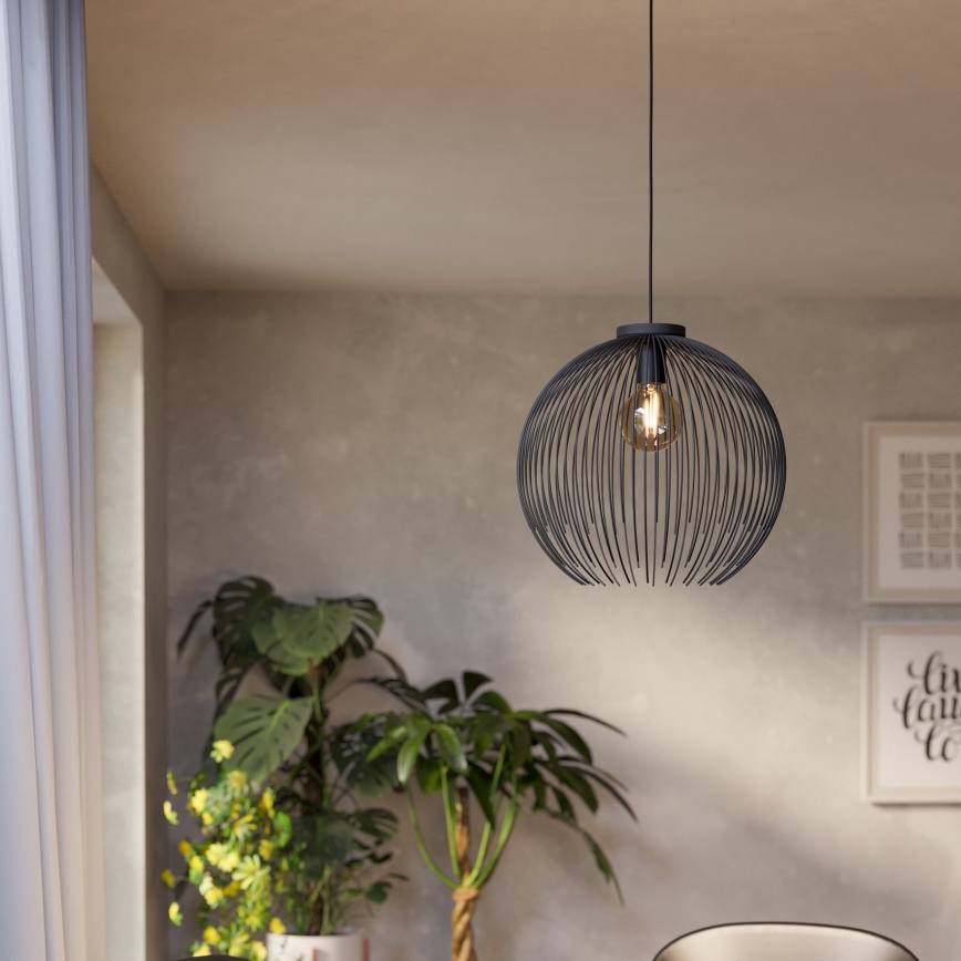 Eglo - Luster na sajli 1xE27/40W/230V crna
