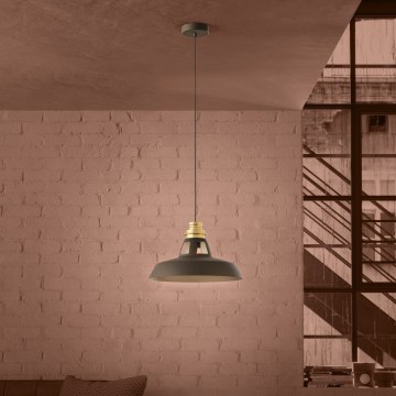 Eglo - Luster na sajli 1xE27/40W/230V crna/zlatna