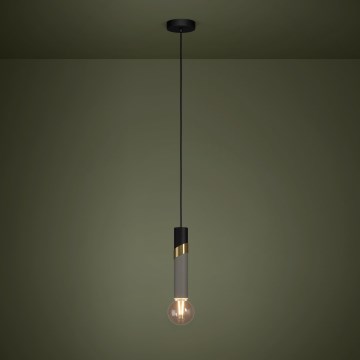 Eglo - Luster na sajli 1xE27/40W/230V crna/zlatna