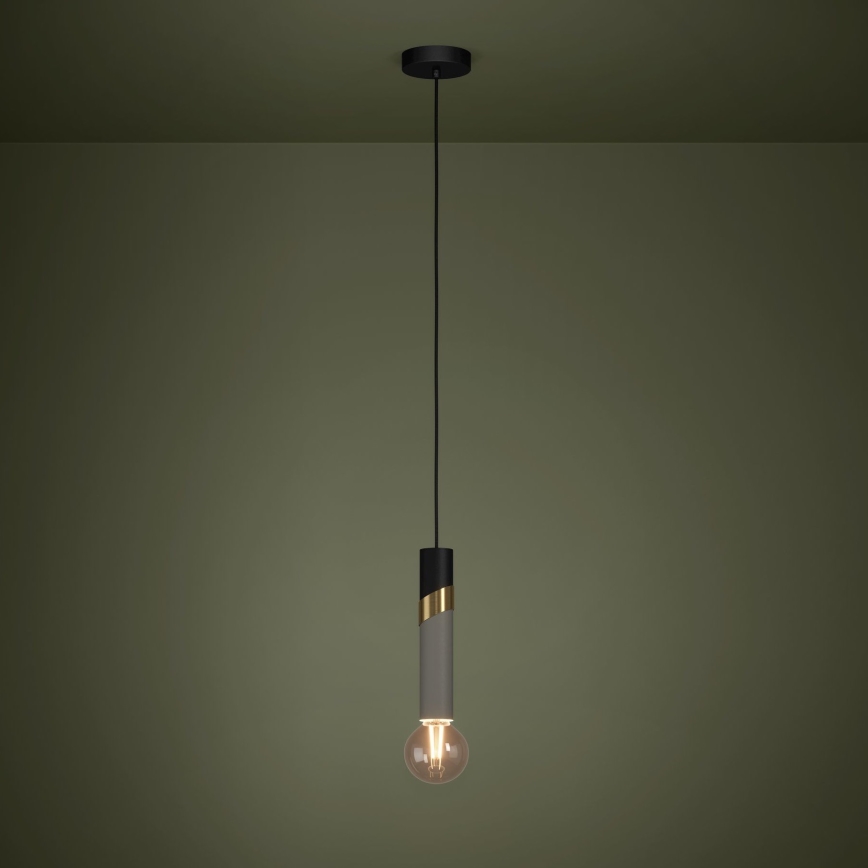 Eglo - Luster na sajli 1xE27/40W/230V crna/zlatna