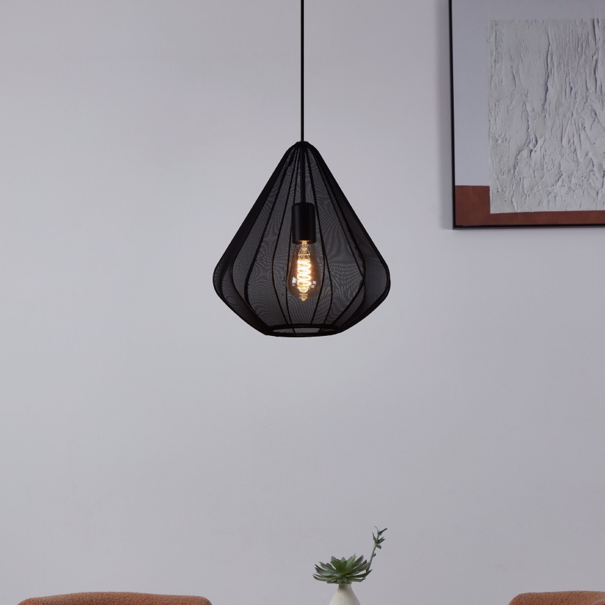 Eglo - Luster na sajli 1xE27/40W/230V pr. 33,5 cm crna