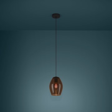 Eglo - Luster na sajli 1xE27/40W/230V smeđa