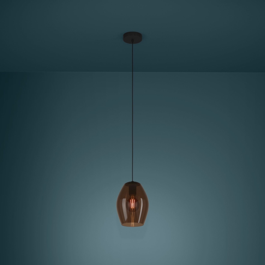 Eglo - Luster na sajli 1xE27/40W/230V smeđa