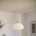 Eglo - Luster na sajli 1xE27/40W/230V, Ø 40 cm, bijela/bež