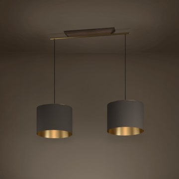 Eglo - Luster na sajli 2xE27/40W/230V smeđa/zlatna