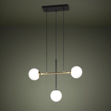 Eglo - Luster na sajli 3xE14/40W/230V zlatna/crna