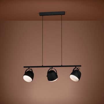 Eglo - Luster na sajli 3xE27/28W/230V crna
