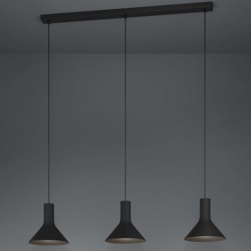 Eglo - Luster na sajli 3xE27/28W/230V crna