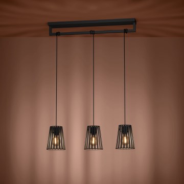 Eglo - Luster na sajli 3xE27/40W/230V crna
