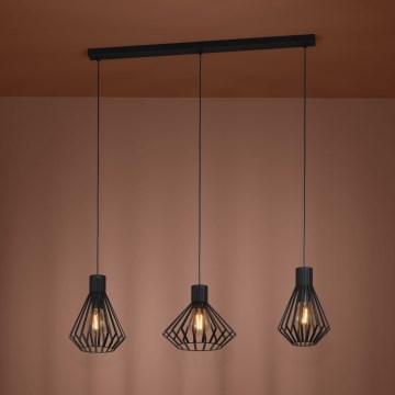 Eglo - Luster na sajli 3xE27/40W/230V crna