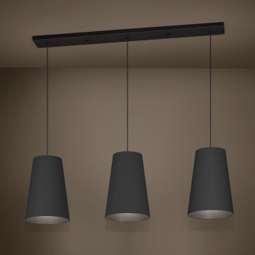 Eglo - Luster na sajli 3xE27/40W/230V crna