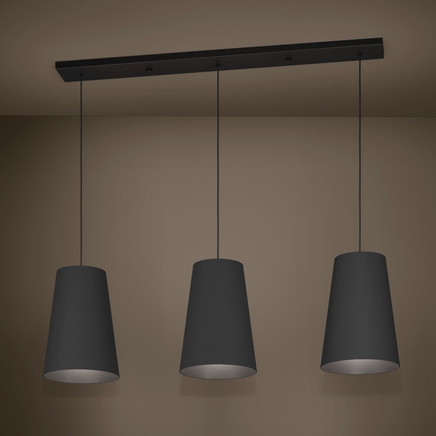 Eglo - Luster na sajli 3xE27/40W/230V crna
