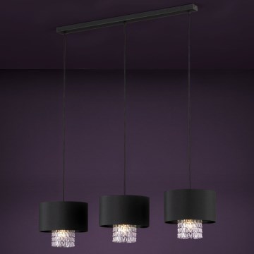 Eglo - Luster na sajli 3xE27/40W/230V crna