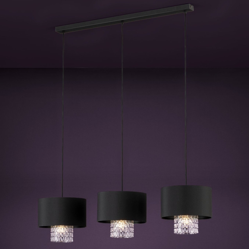 Eglo - Luster na sajli 3xE27/40W/230V crna