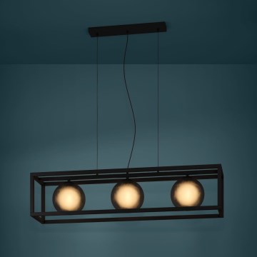 Eglo - Luster na sajli 3xE27/40W/230V dimna/crna
