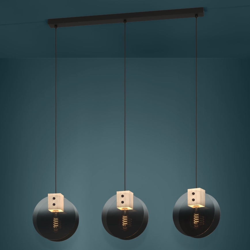 Eglo - Luster na sajli 3xE27/40W/230V dimna