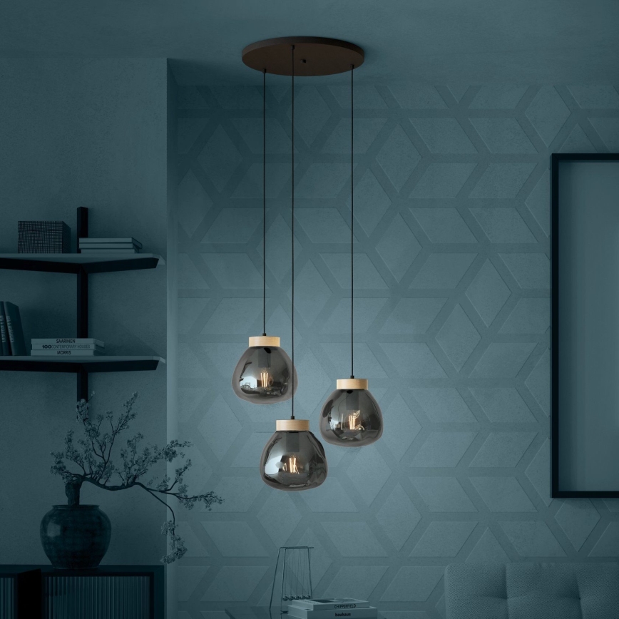 Eglo - Luster na sajli 3xE27/40W/230V dimna
