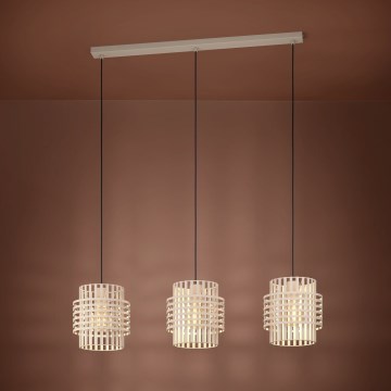 Eglo - Luster na sajli 3xE27/40W/230V krem