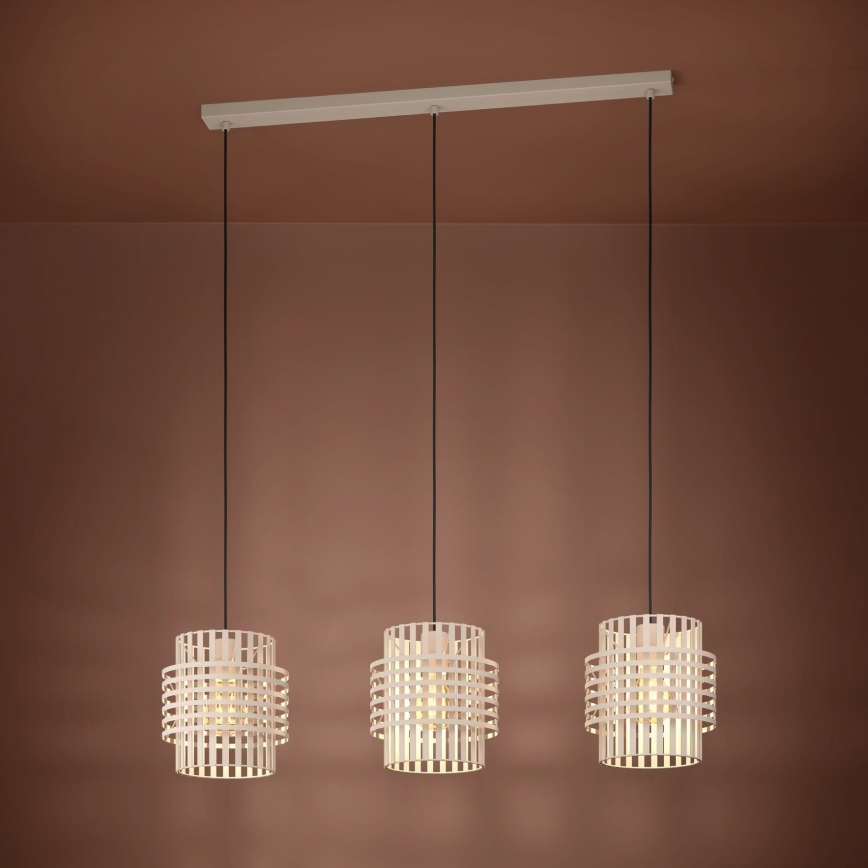 Eglo - Luster na sajli 3xE27/40W/230V krem
