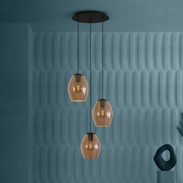 Eglo - Luster na sajli 3xE27/40W/230V smeđa