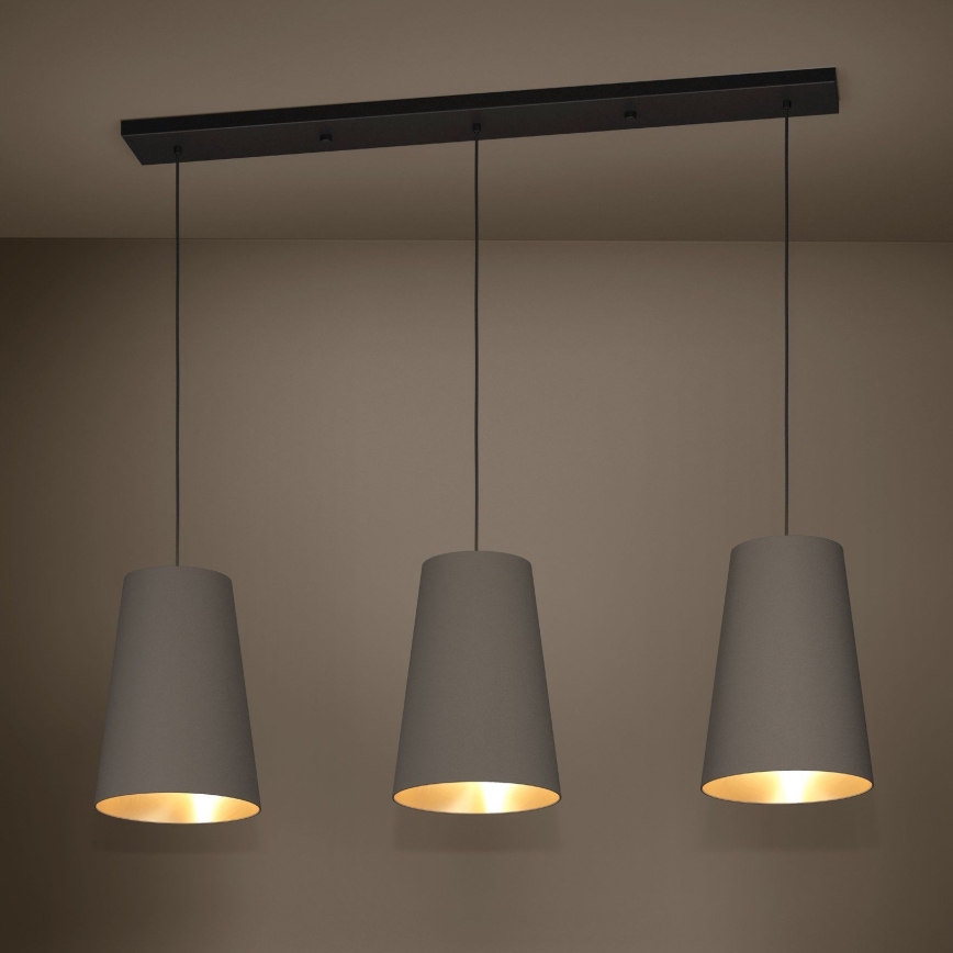 Eglo - Luster na sajli 3xE27/40W/230V smeđa