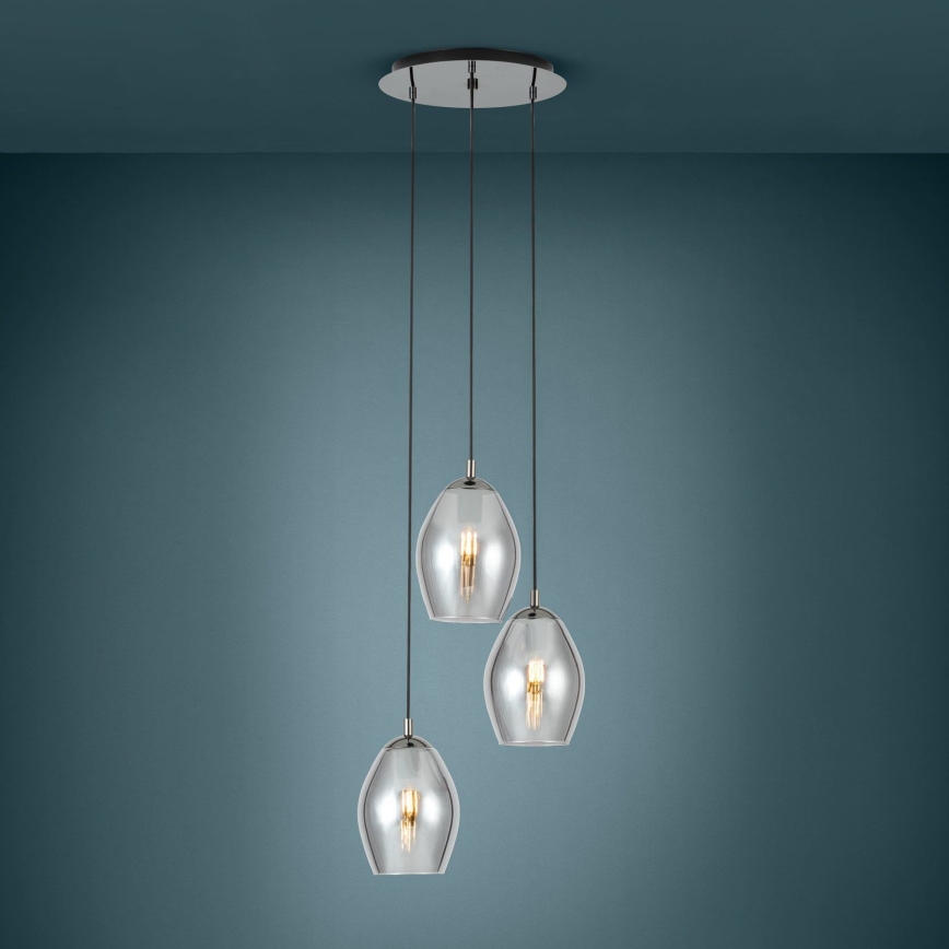 Eglo - Luster na sajli 3xE27/60W/230V dimna