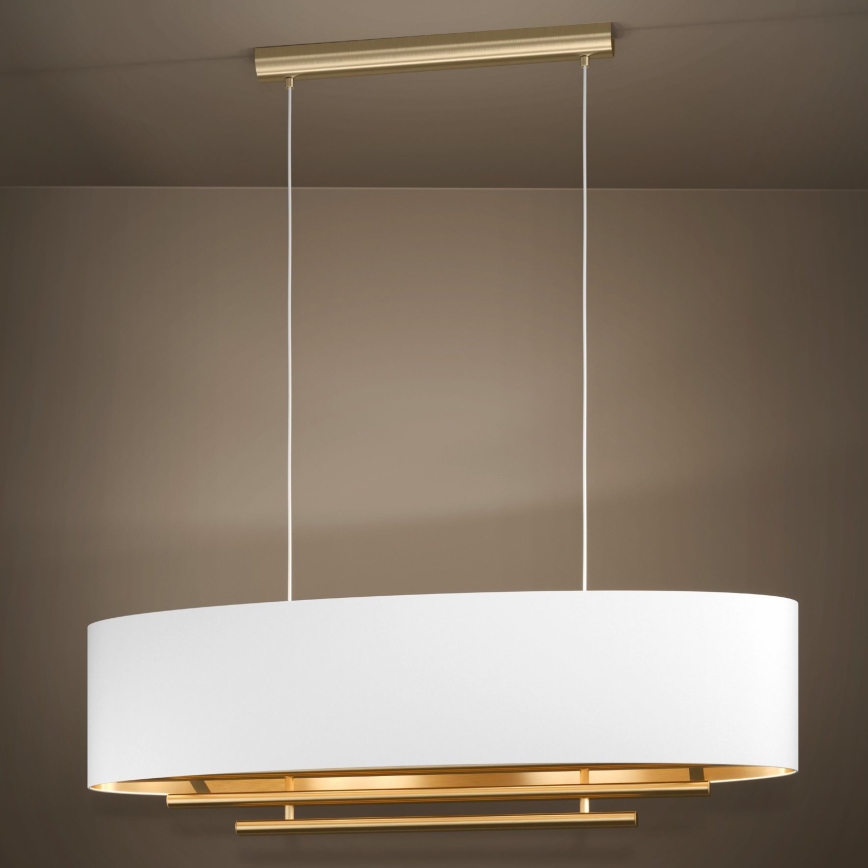 Eglo - Luster na sajli 4xE27/40W/230V bijela/zlatna