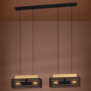 Eglo - Luster na sajli 4xE27/40W/230V crna/smeđa