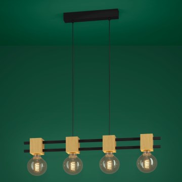 Eglo - Luster na sajli 4xE27/40W/230V crna/smeđa