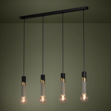 Eglo - Luster na sajli 4xE27/40W/230V crna/zlatna