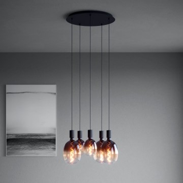 Eglo - Luster na sajli 5xE27/40W/230V crna