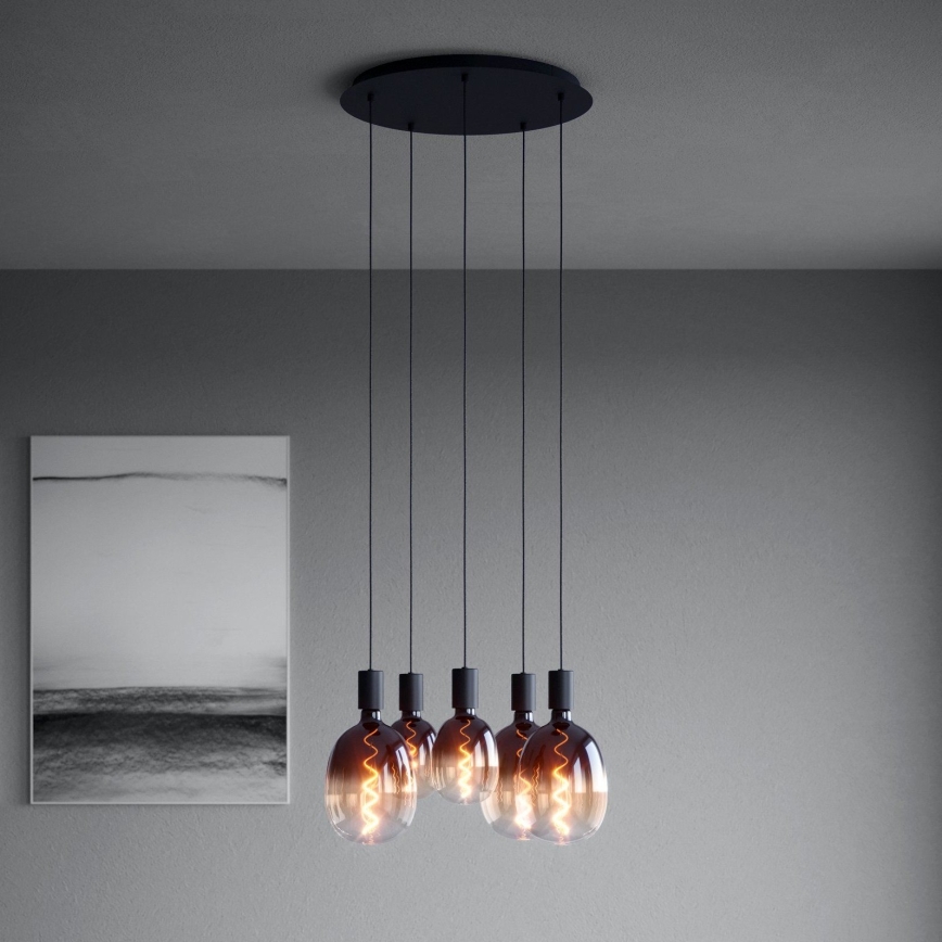 Eglo - Luster na sajli 5xE27/40W/230V crna